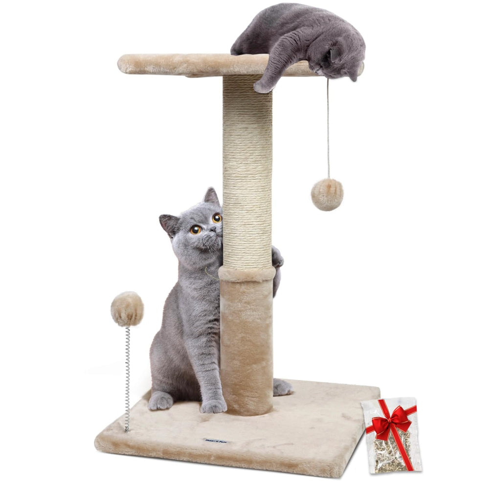 Happi N Pets 26-inch cat scratching post base provides sturdy stability for kittens.