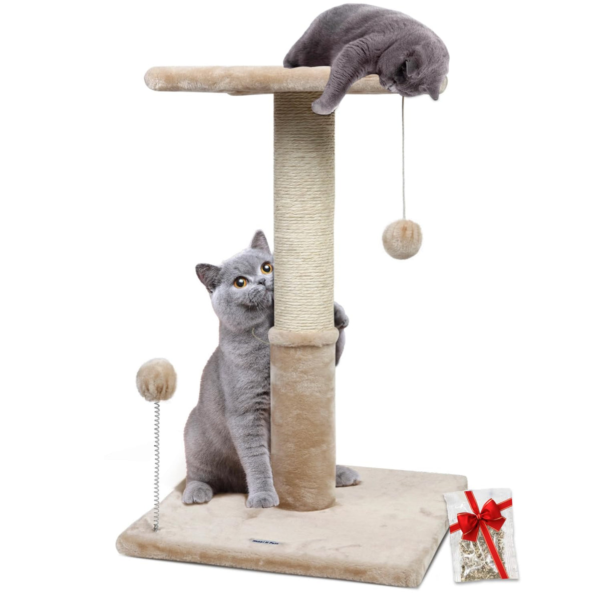 Happi N Pets 26-inch cat scratching post base provides sturdy stability for kittens.