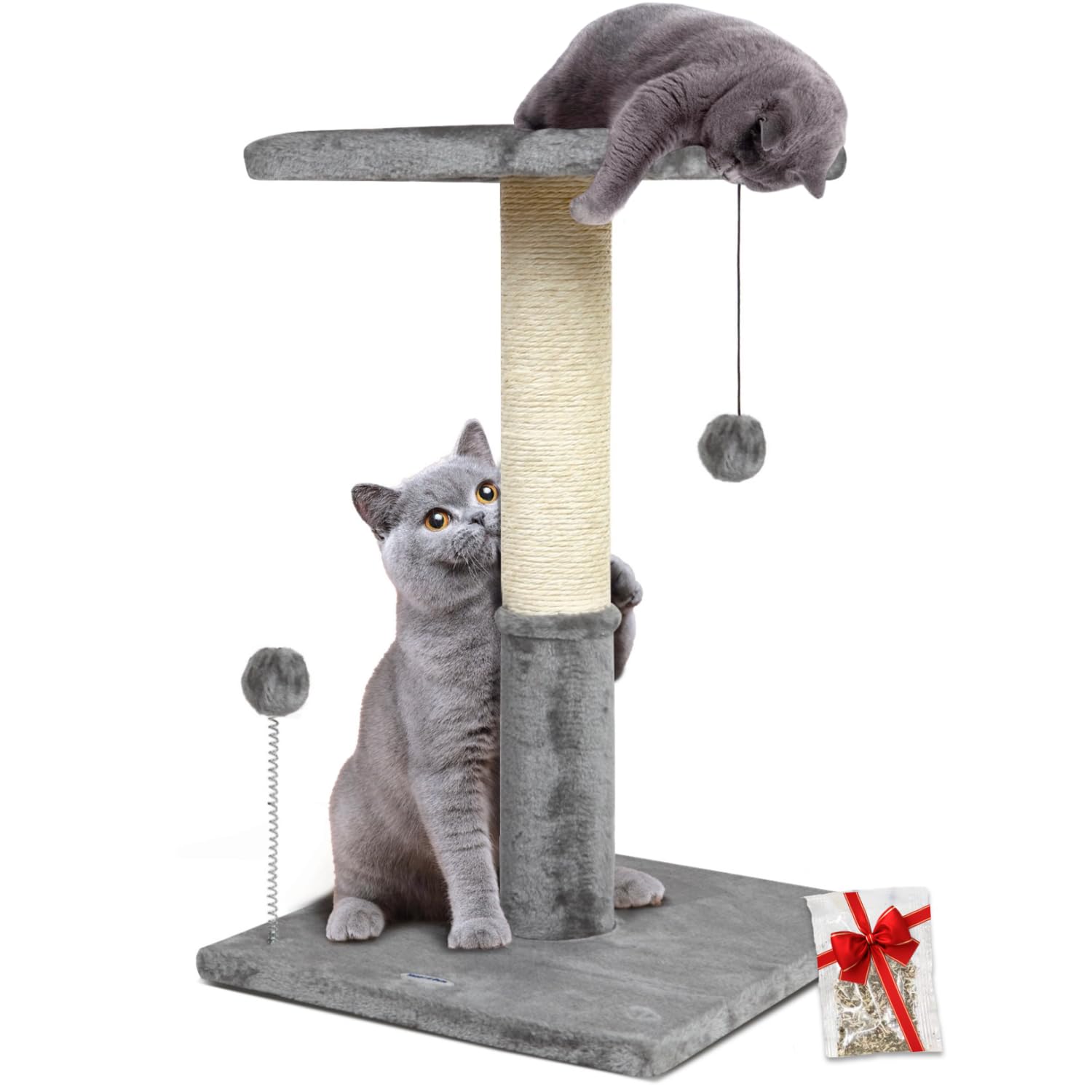 Happi N Pets 26inch cat scratching post with natural sisal rope for durable scratching and play