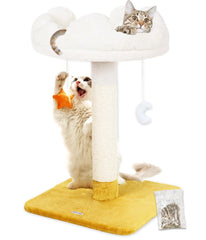 Happi N Pets 28-inch cat scratching post bed with sturdy sisal for safe scratching.