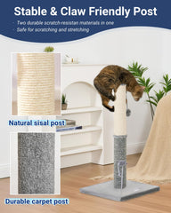 Happi N Pets 29.5-inch carpet post side view provides softer surface for gentle claws.