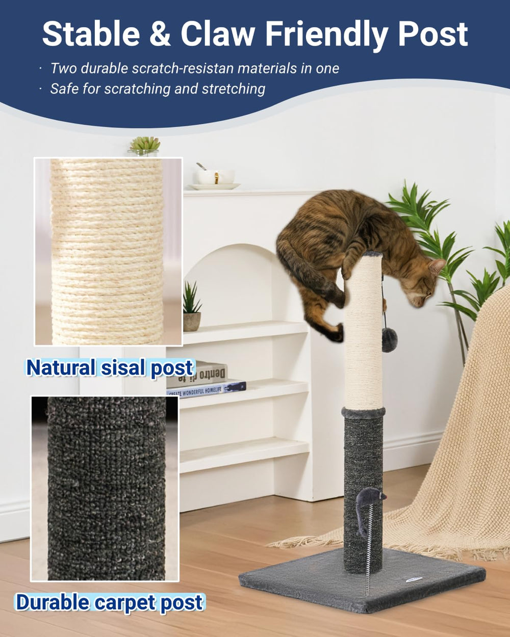 Happi N Pets cat scratch post plush carpet for softer options