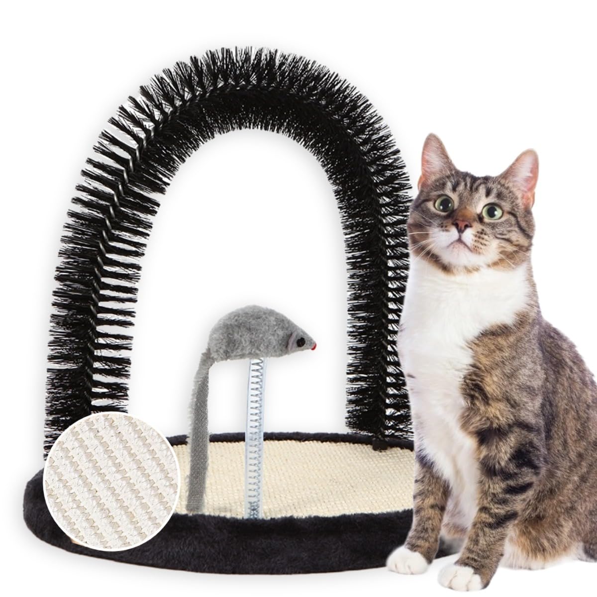 Happi N Pets cat self groomer arch brush for calm fur grooming