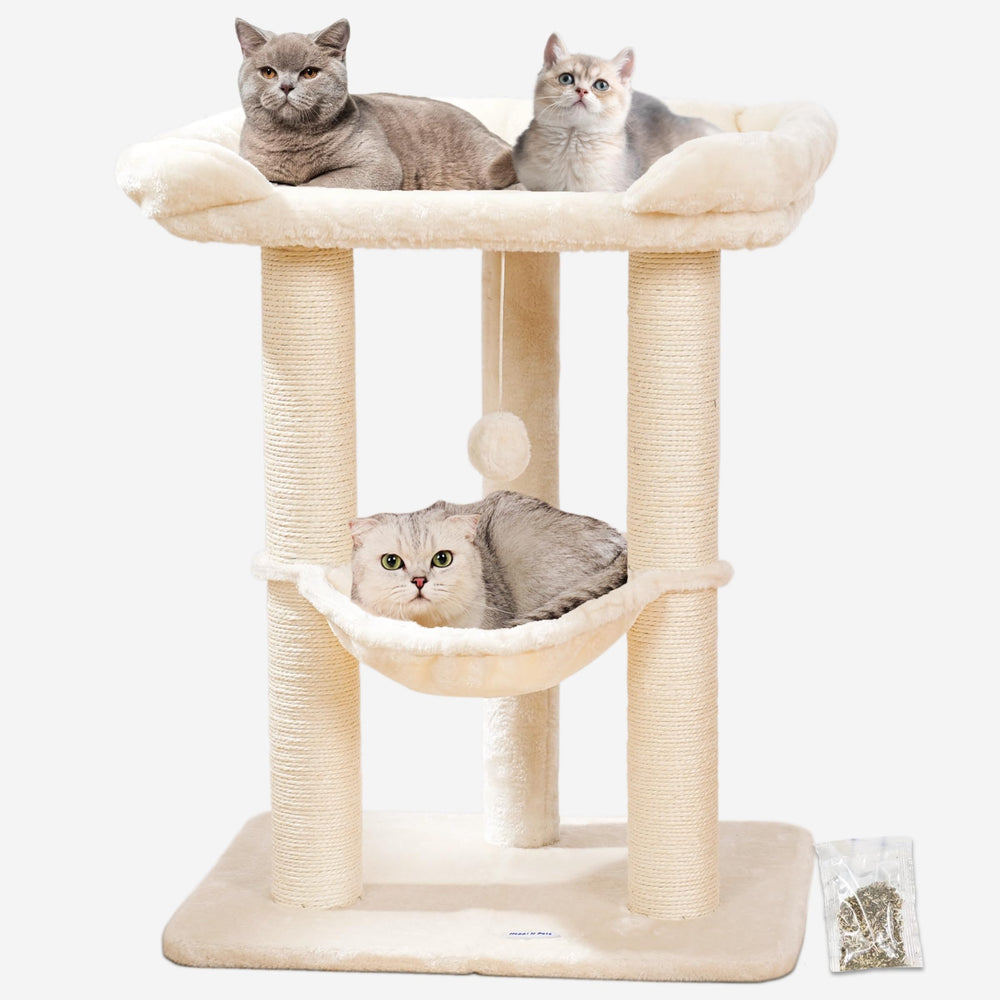 Happi N Pets cat tree base offers sturdy stability for energetic indoor cats.