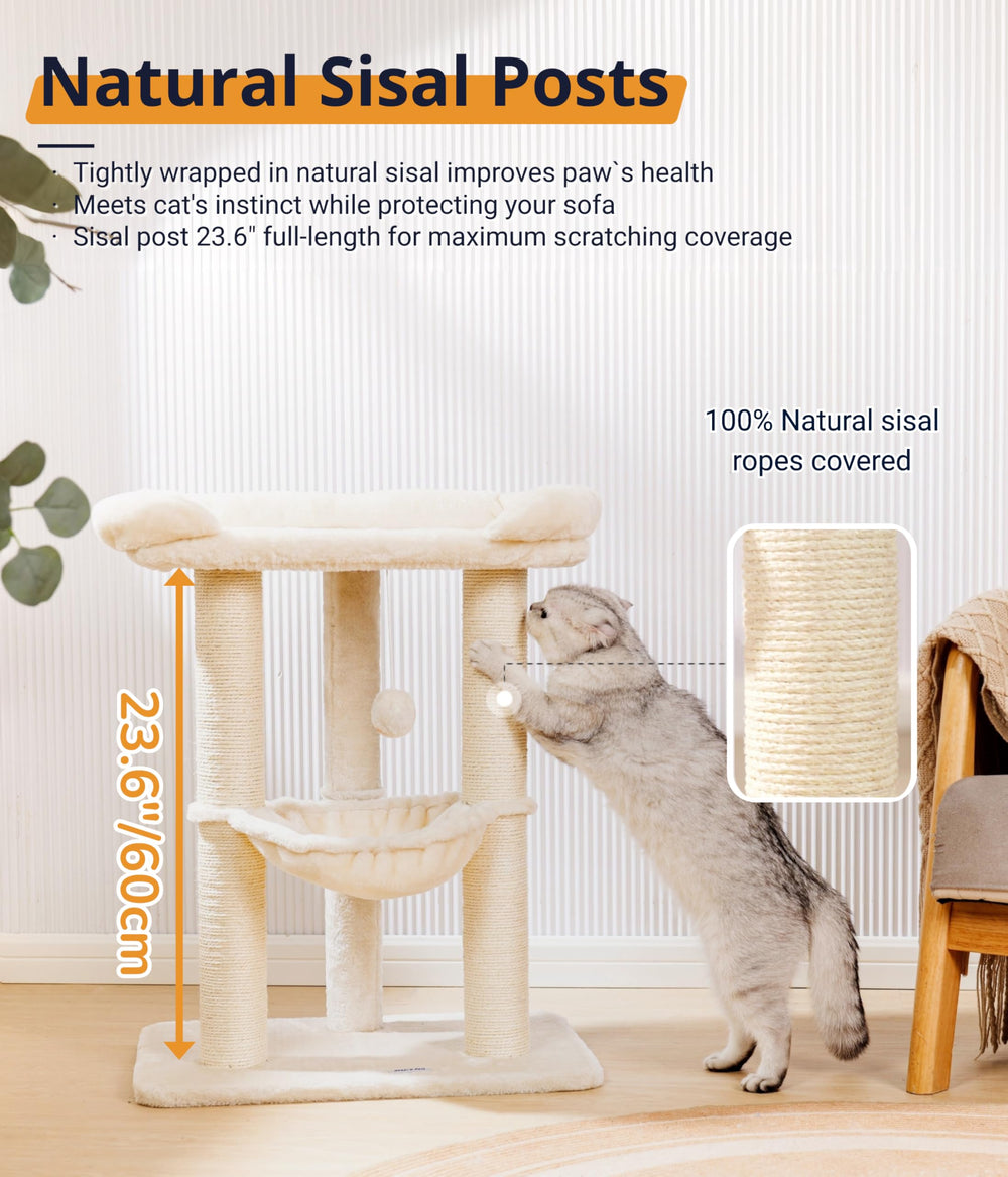 Happi N Pets cat tree color options complement home decor while fitting large cats.