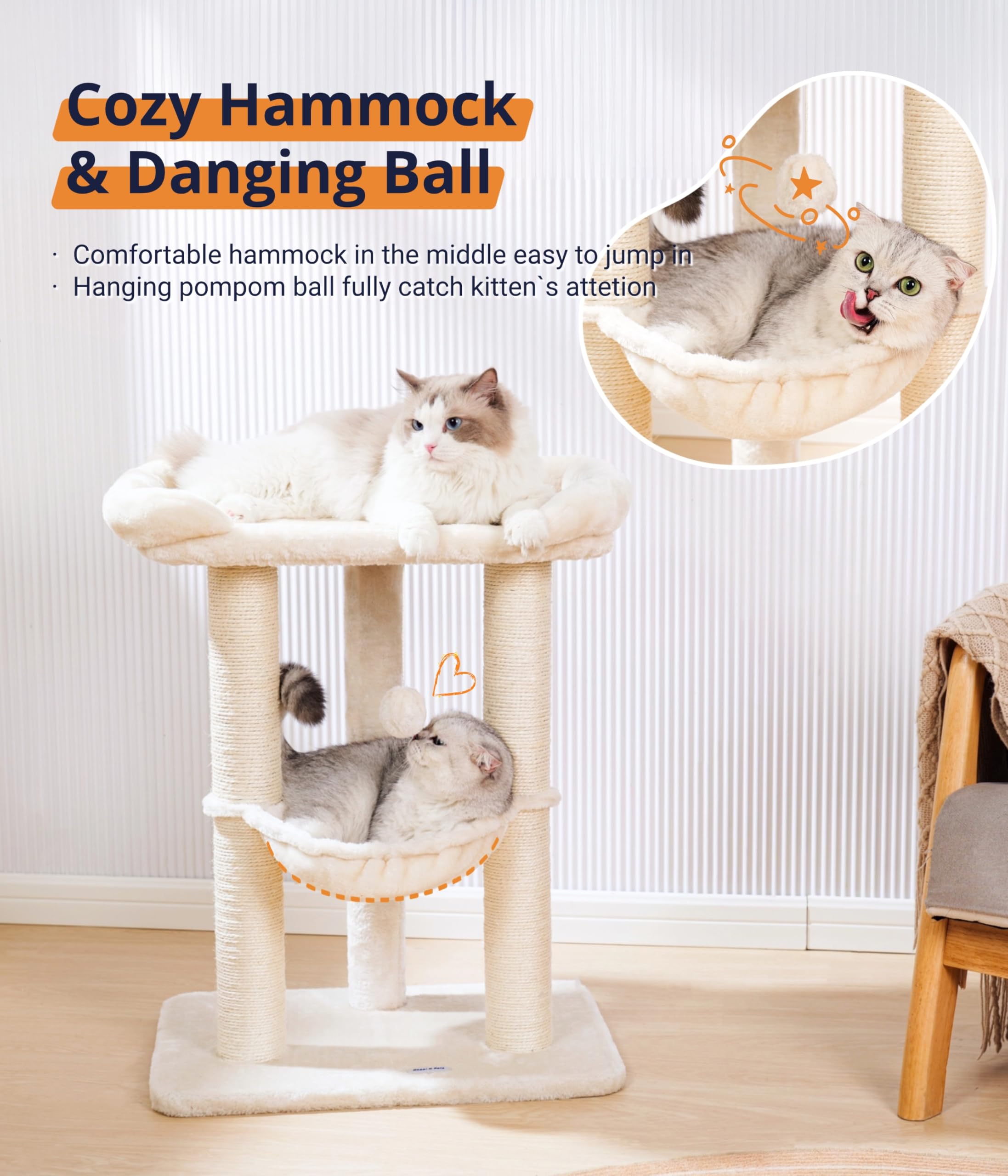 Happi N Pets cat tree entertainment sparks climbing and playful engagement.