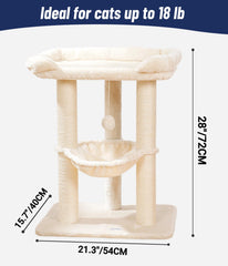 Happi N Pets cat tree sisal posts offer durable scratching to protect furniture.