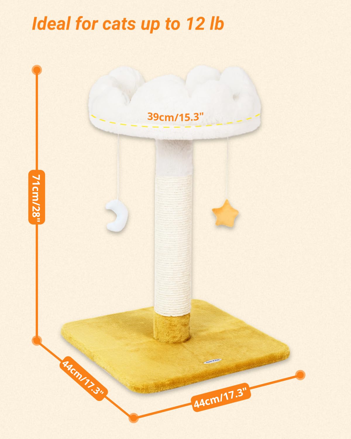 Happi N Pets 28-inch XL cloud bed model fits larger cats in the series.