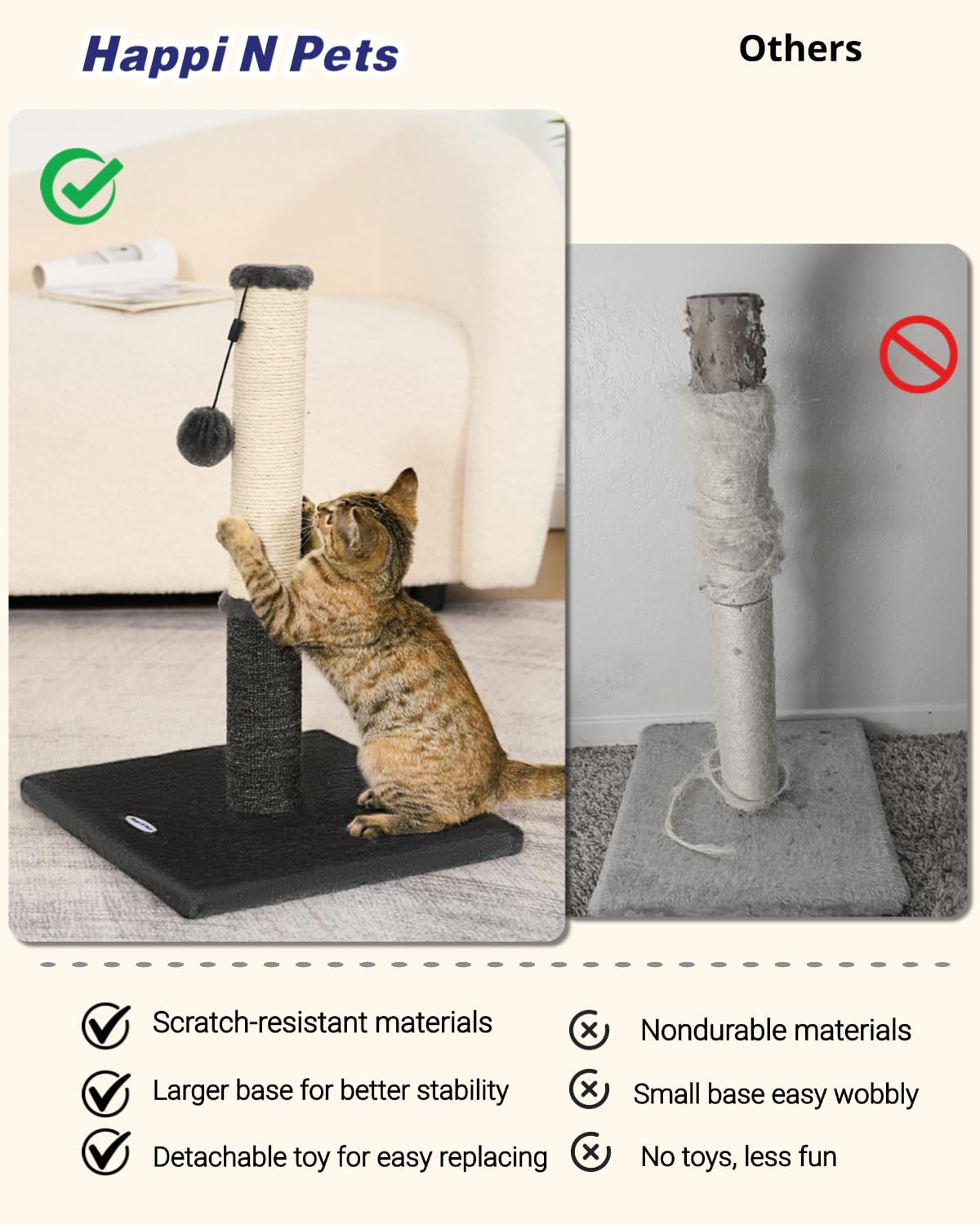 Happi N Pets juguete pompón desmontable para estimular caza y juego