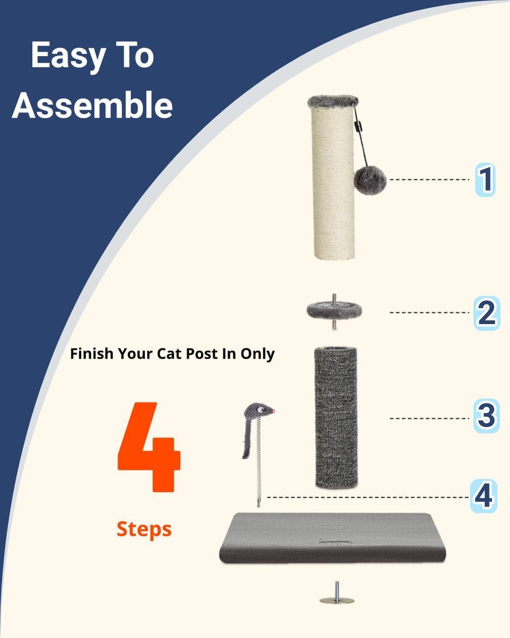 Happi N Pets 29.5-inch cat scratcher stands tall for full-body stretch.