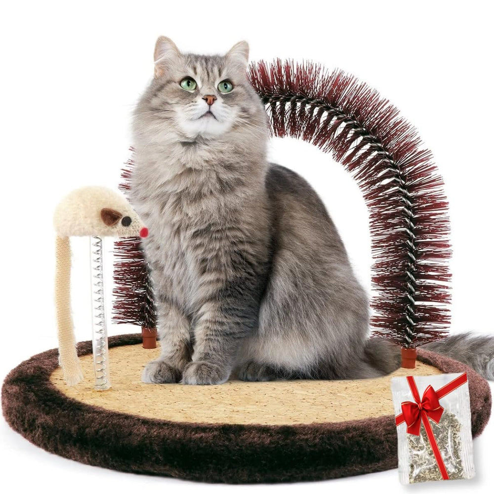 Happi N Pets Original Cat Self Groomer arch brush for a soothing fur massage
