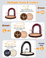Happi N Pets self groomer with heavy wooden base stays sturdy during scratching sessions