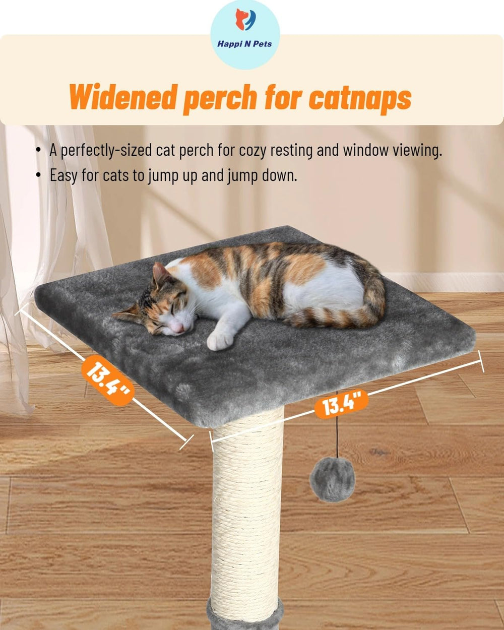 Happi N Pets soft top perch offering cozy naps and lounging space