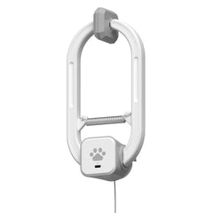 HAPPYCODE cat teaser remote front view highlights compact gray design for simple setup.