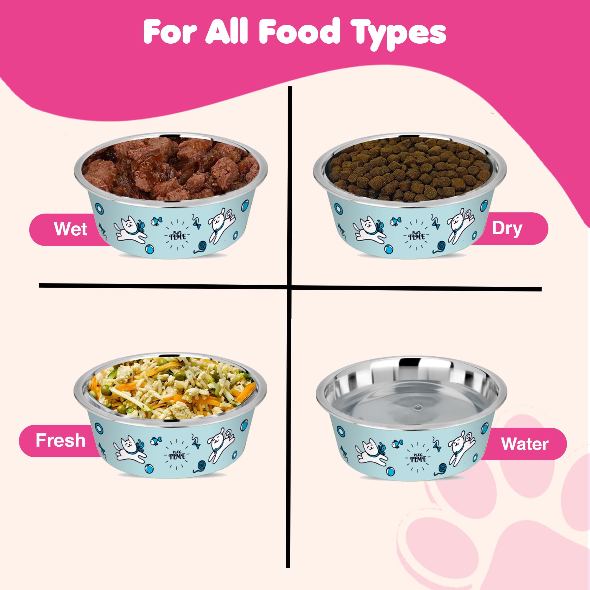 Happinesque versatile feeding solution for dogs, cats, and small pets.