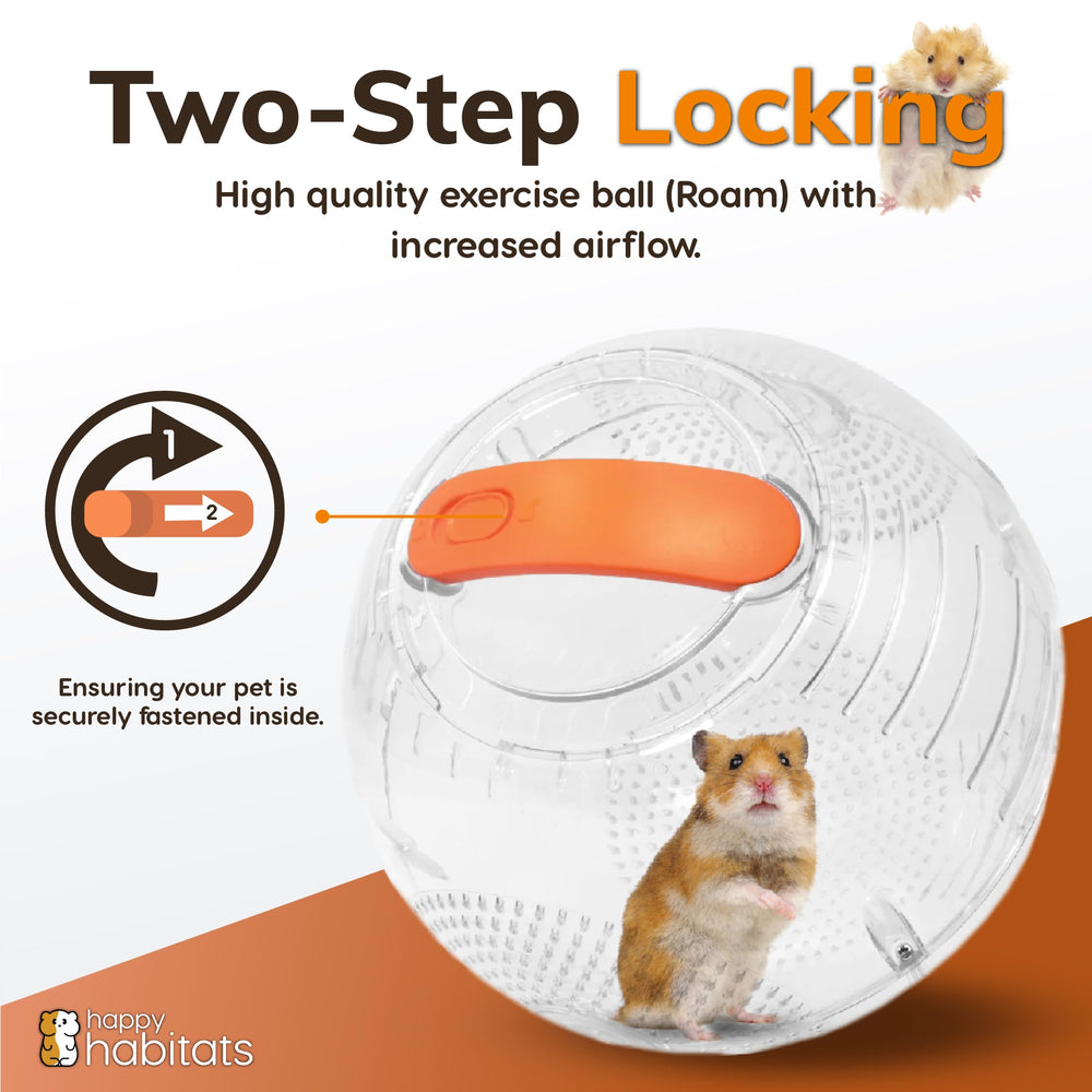 Happy Habitats portable hamster ball lightweight design for couch, porch, or travel fun.