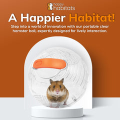 Happy Habitats ventilated small pet ball with breathable holes for active sessions.