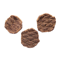 Happy Howie's Mini Doggy Burgers pack in bowl — gluten-free snack idea for all dogs.