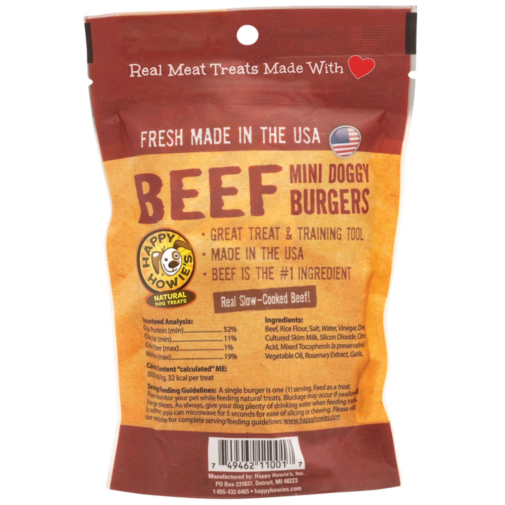 Happy Howie's Mini Doggy Burgers texture highlights chewy reward for training sessions