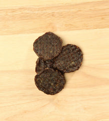 Happy Howie's Mini Doggy Burgers packaging displays gluten-free, hormone-free treats