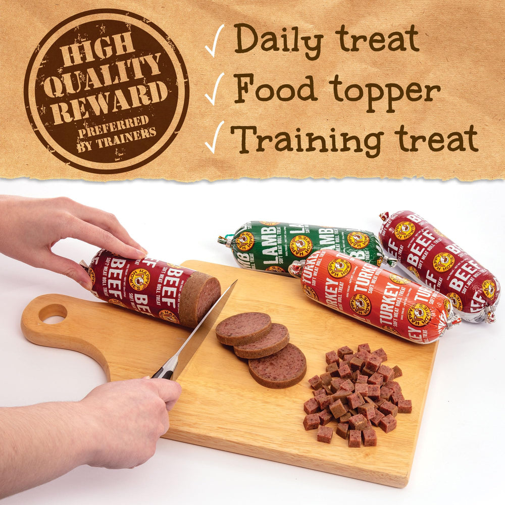 Happy Howie's Soft Meat Roll Lamb flavor slice demonstrates natural canine reward