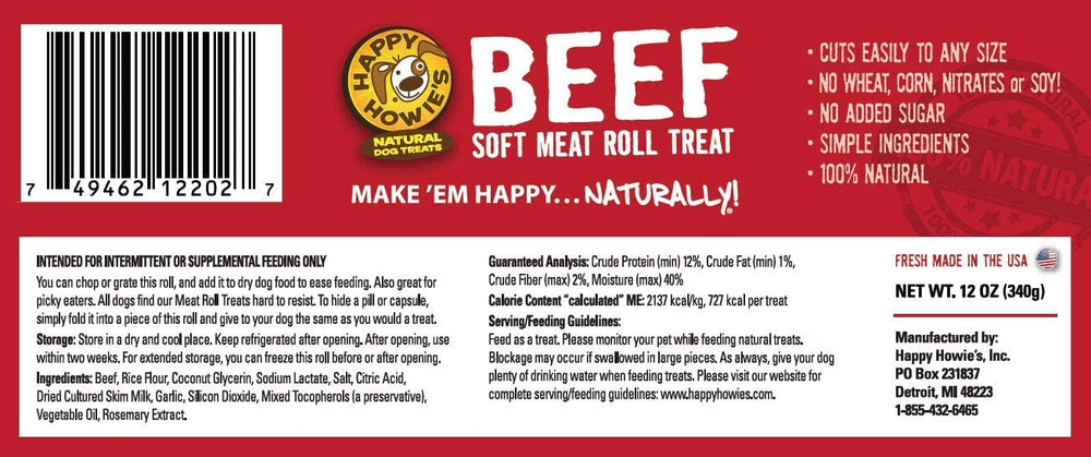 Happy Howie's Soft Meat Roll refrigeration guidance after opening ensures freshness.