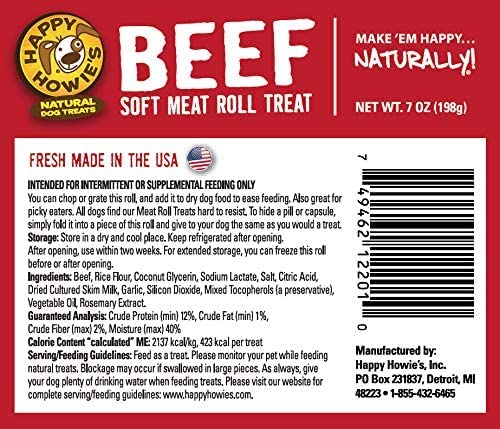 Apto para todas las razas: Happy Howie's Soft Meat Roll Treat