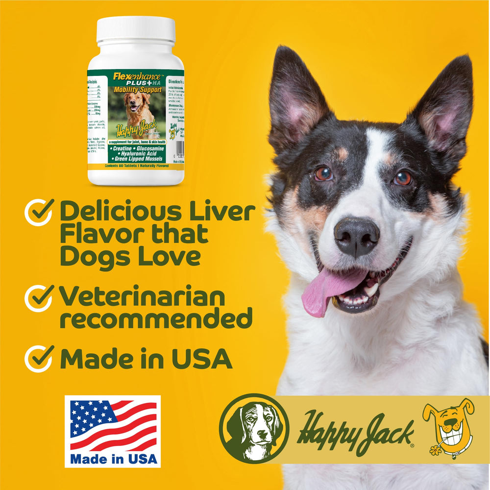 Happy Jack Flexenhance packaging close-up with 80 tabs