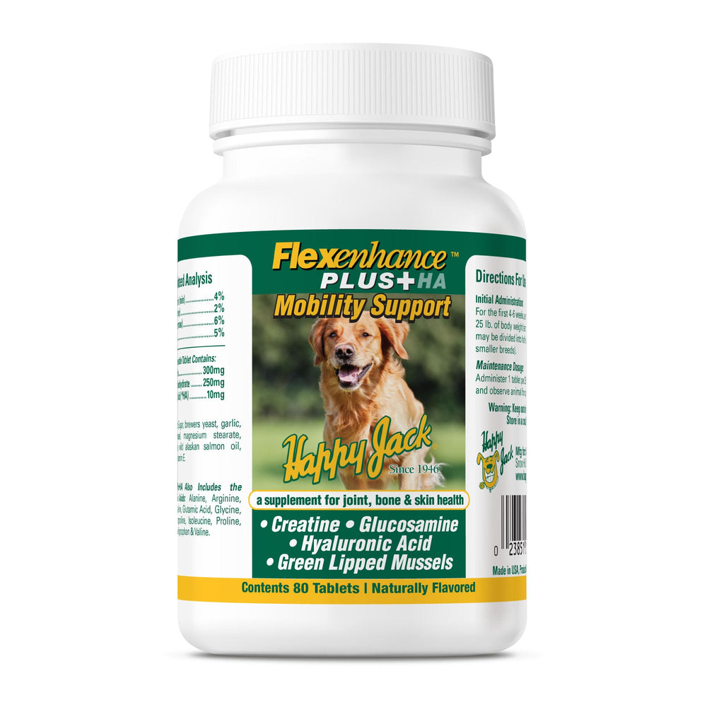 Happy Jack Flexenhance bottle back nutrition labeling