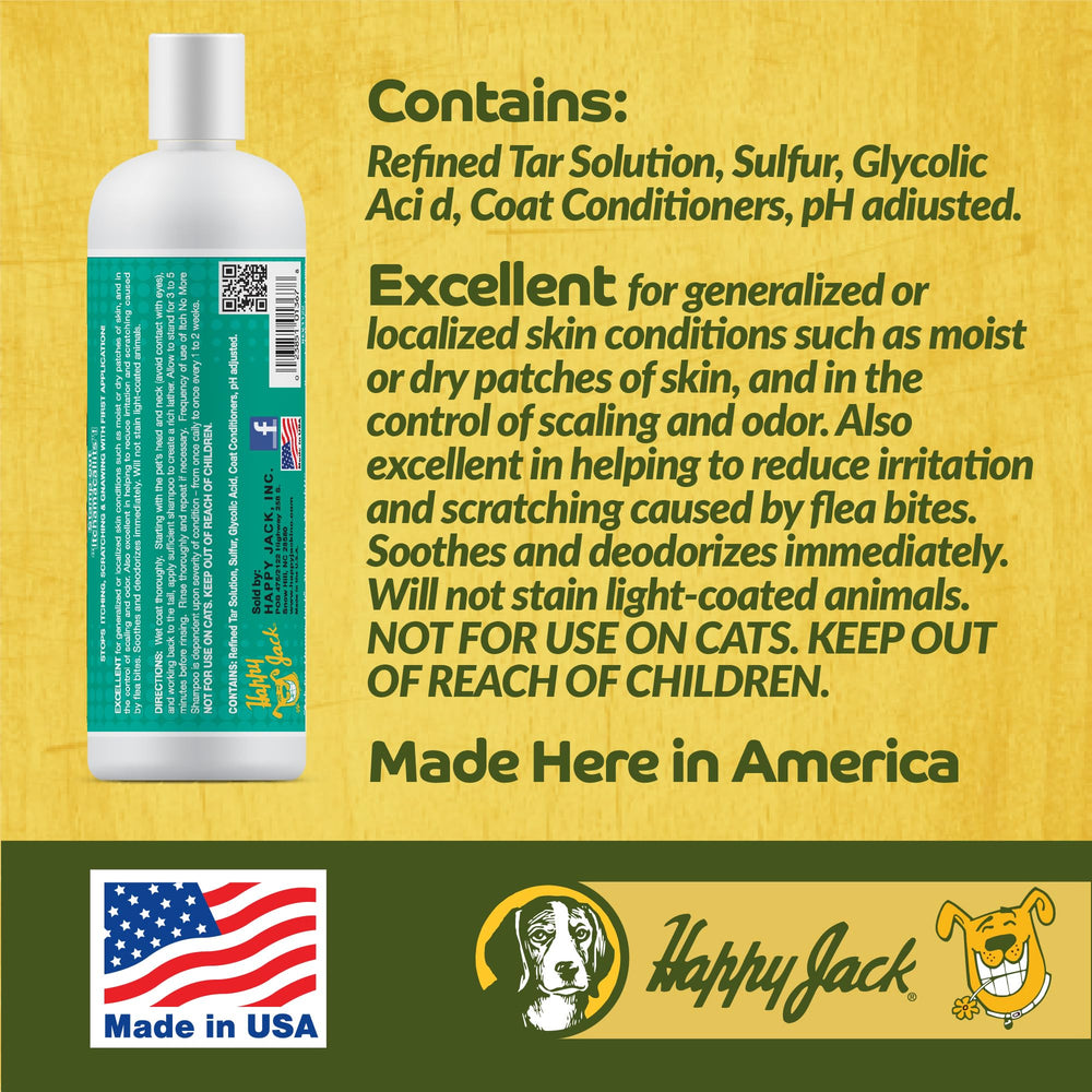 Happy Jack Itch No More soothes irritated patches for calmer skin.