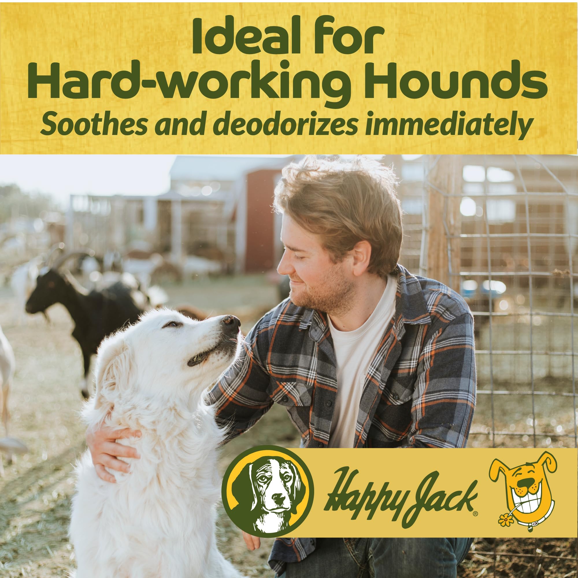 Happy Jack Itch No More deodorizing formula reduces odors during grooming.