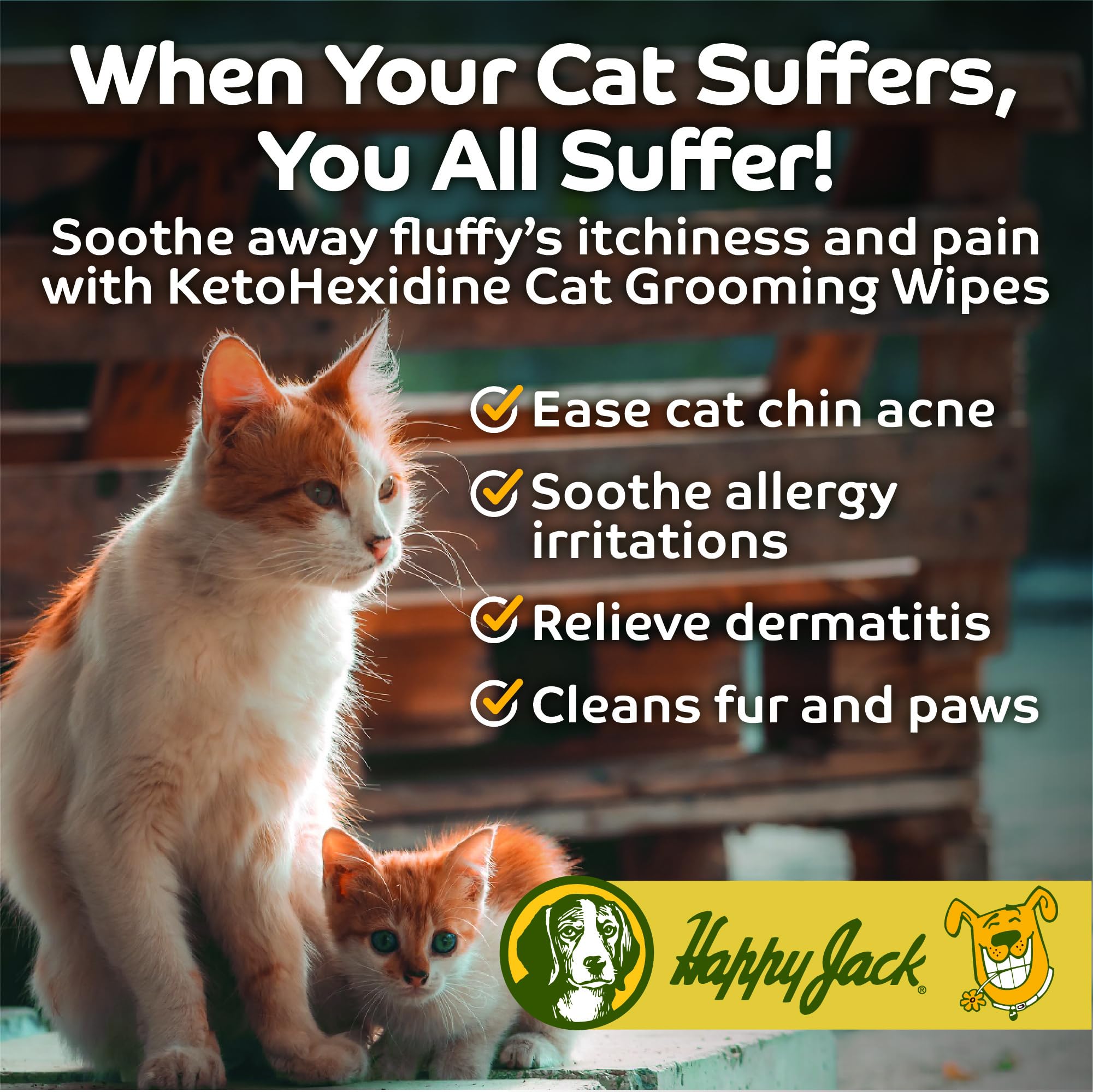 HAPPY JACK KetoHexidine pet wipes for ears supporting gentle ear hygiene