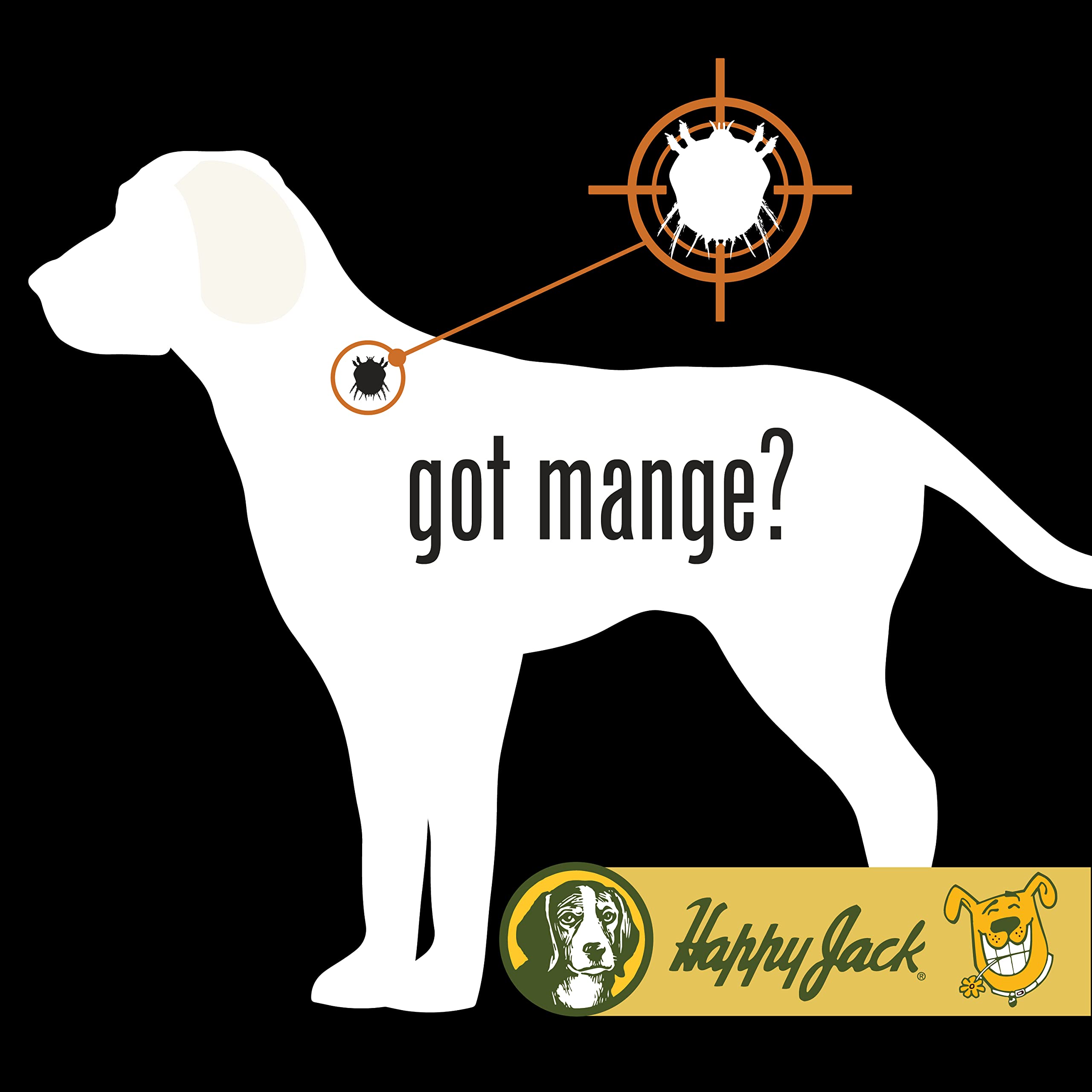 Happy Jack mange medicine original-1946-brand displays heritage and trusted long-standing mange solution.