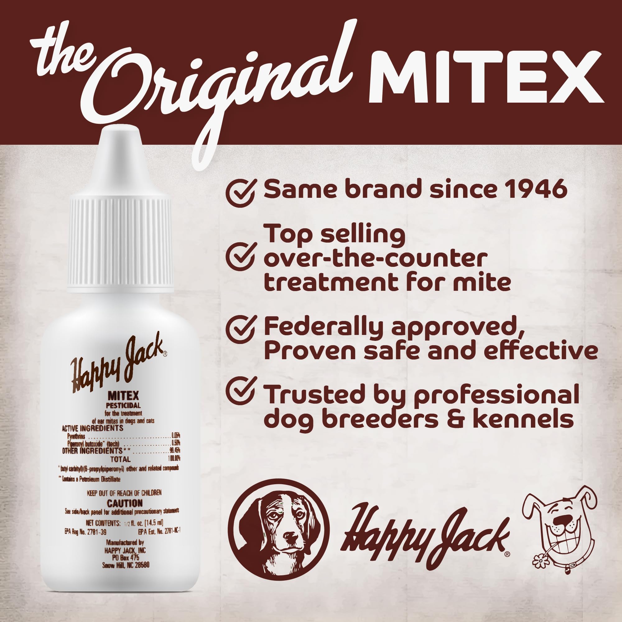 Happy Jack Mitex soothing formula with aloe vera and lanolin