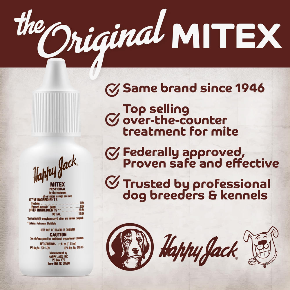 Happy Jack Mitex soothing formula with aloe vera and lanolin