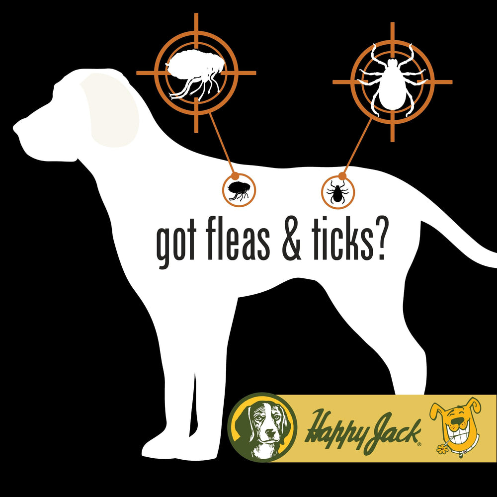 Happy Jack polvo fácil de usar sobre perros mayores de 12 semanas