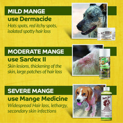 HAPPY JACK Sardex application-on-dog-ruff demonstrates quick, soothing skin care