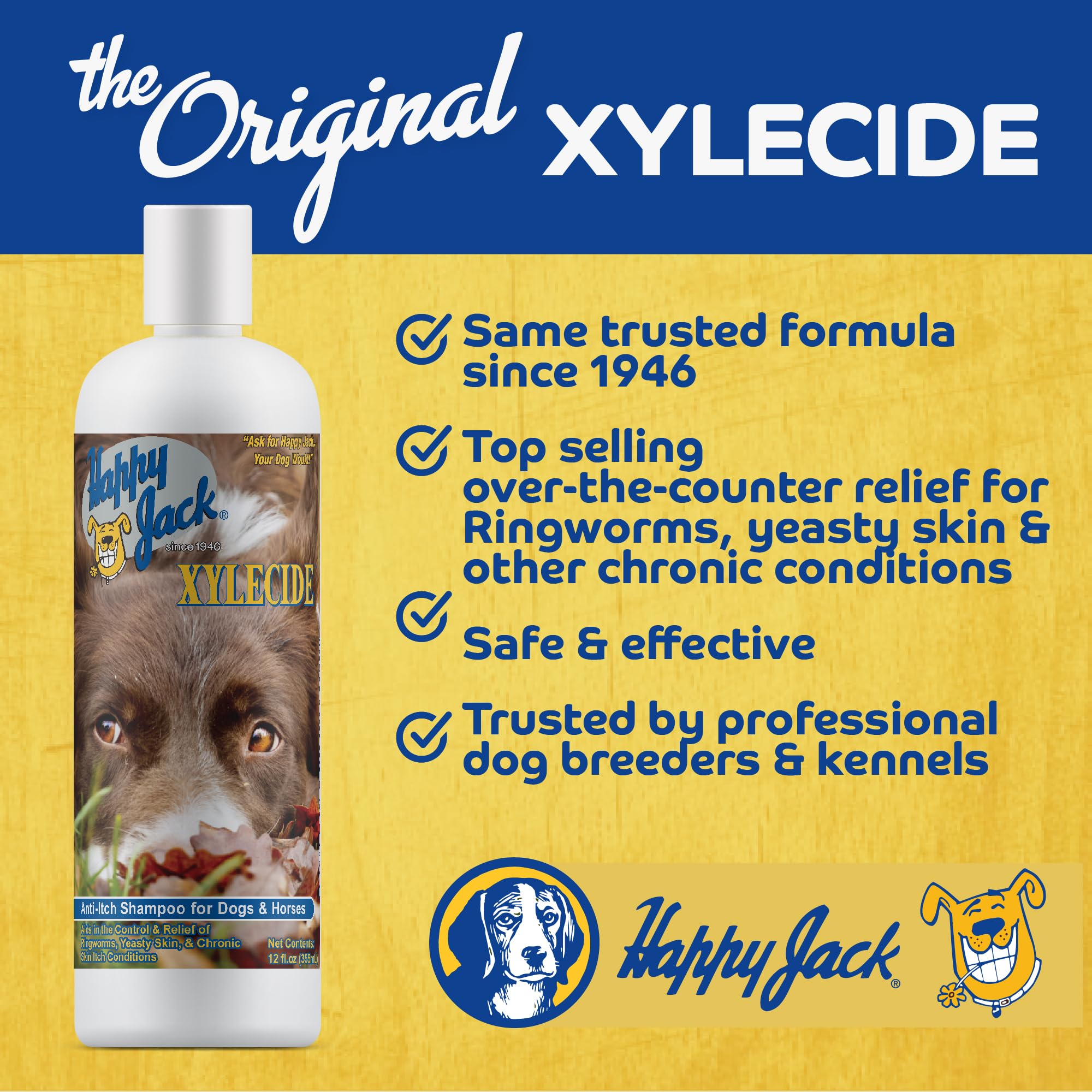 Happy Jack Xylecide dog on grooming table ready for monthly use.