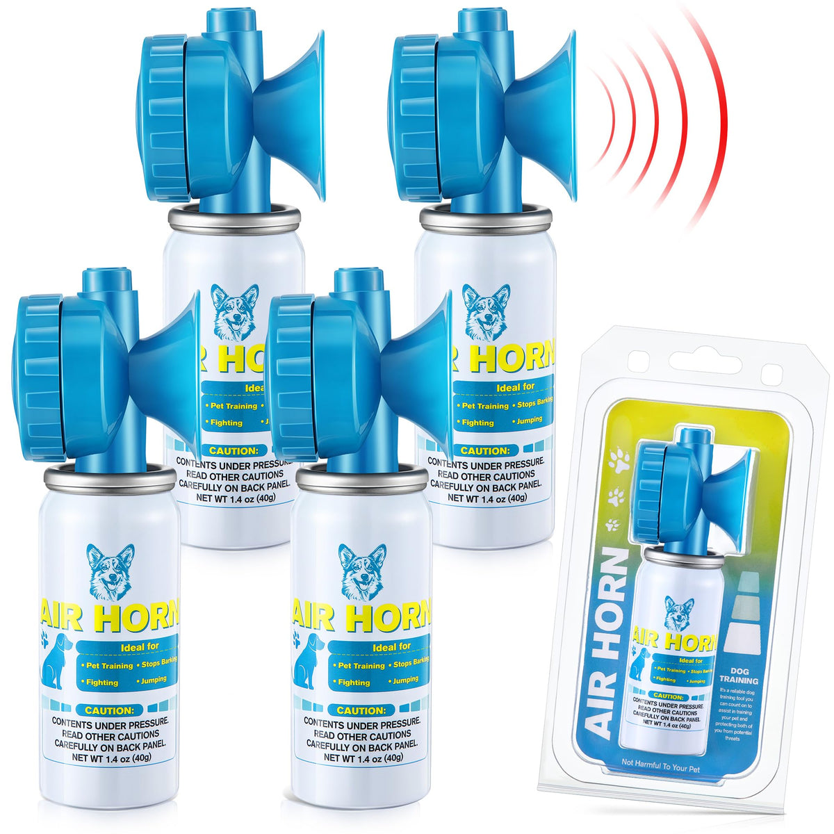 HappyAlley air horn blue-pack front view for compact safety tool
