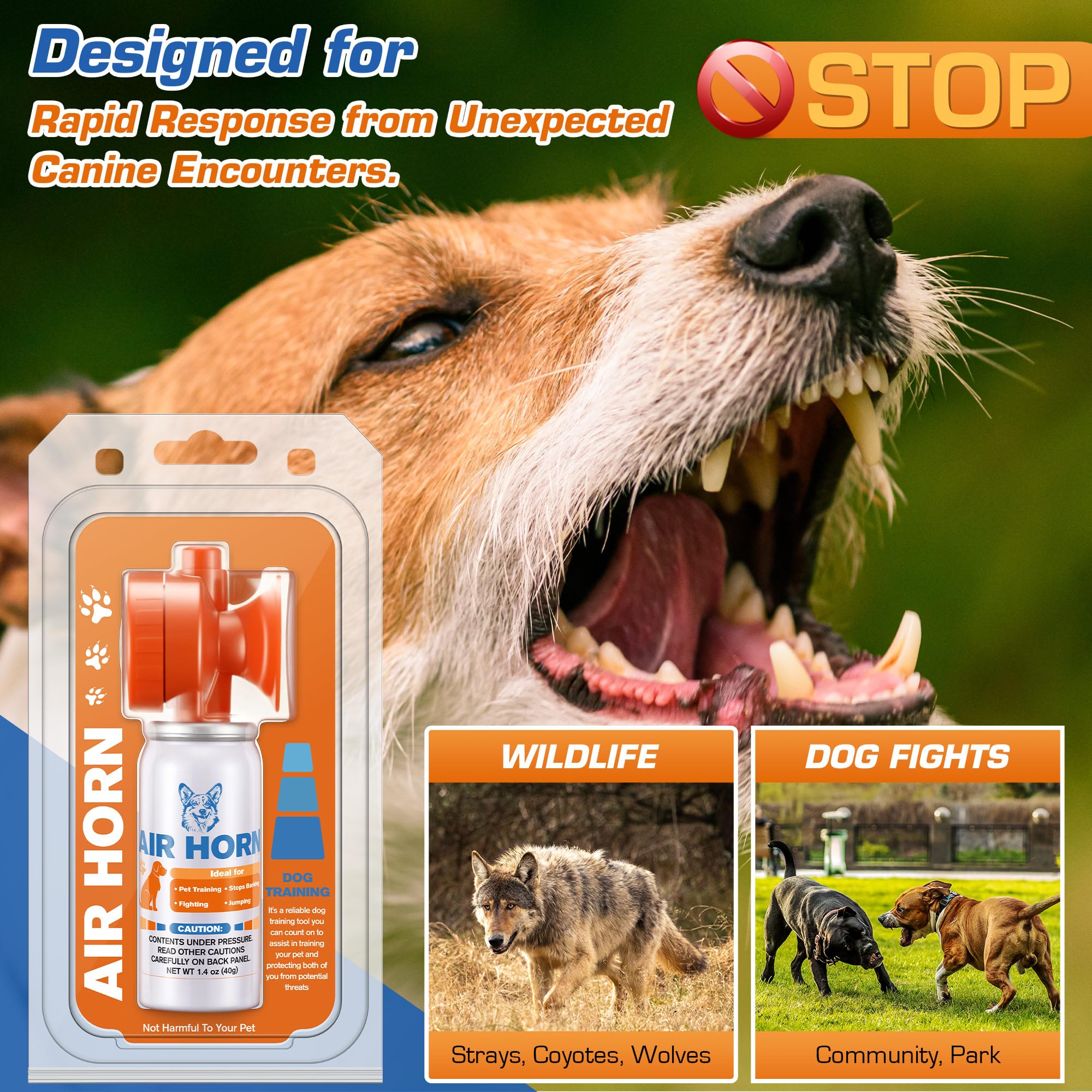 HappyAlley Air Horn packaging shows portable travel-ready safety.