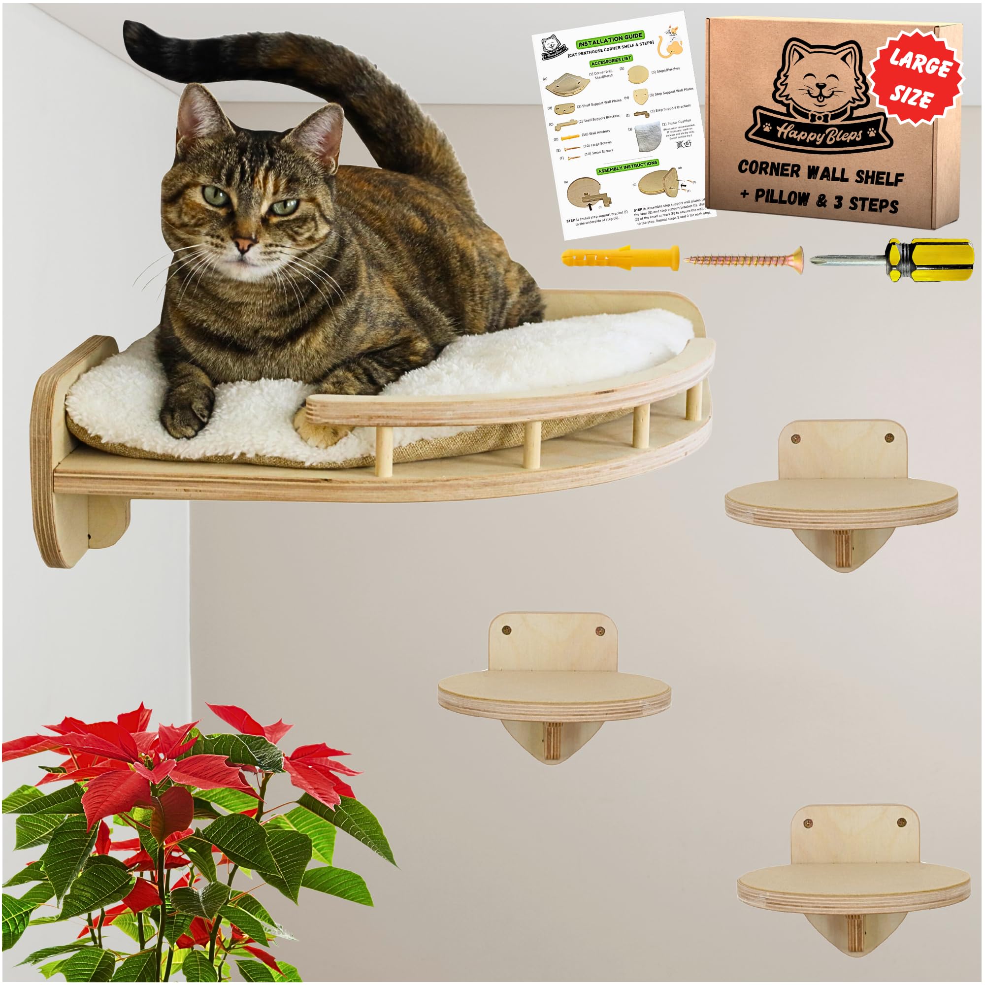 HappyBleps up-high vantage point lets cats survey their domain.