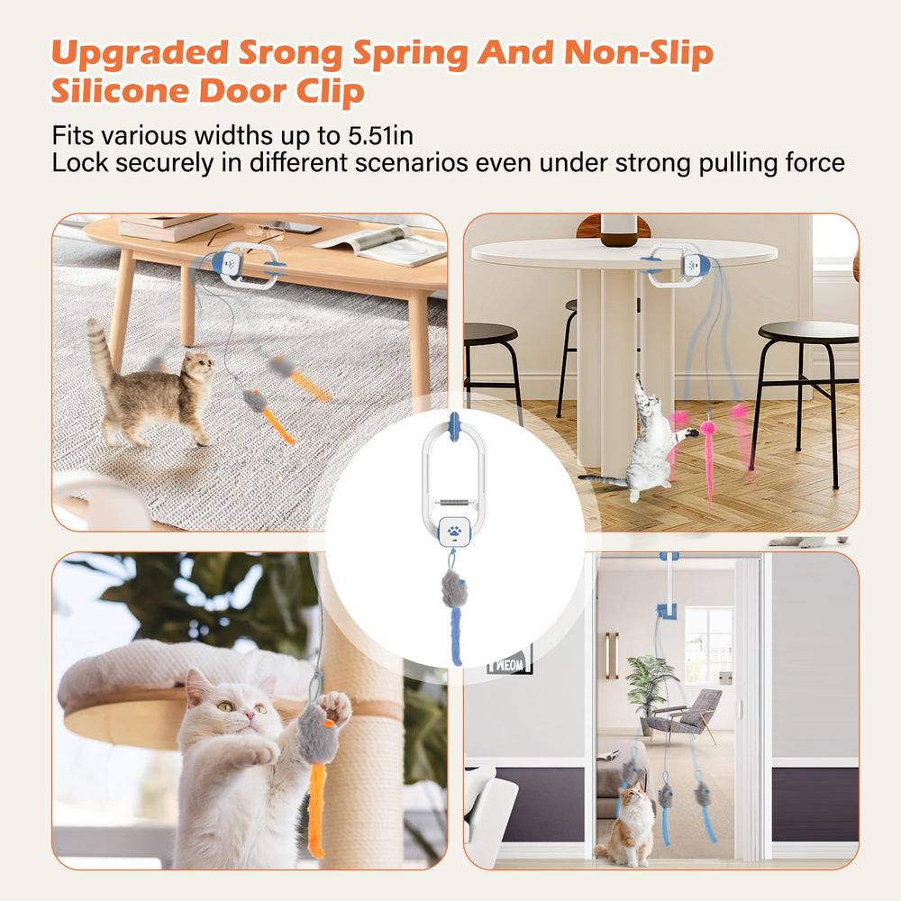 HappyCode cat teaser blue includes a bell for auditory hunting cues.