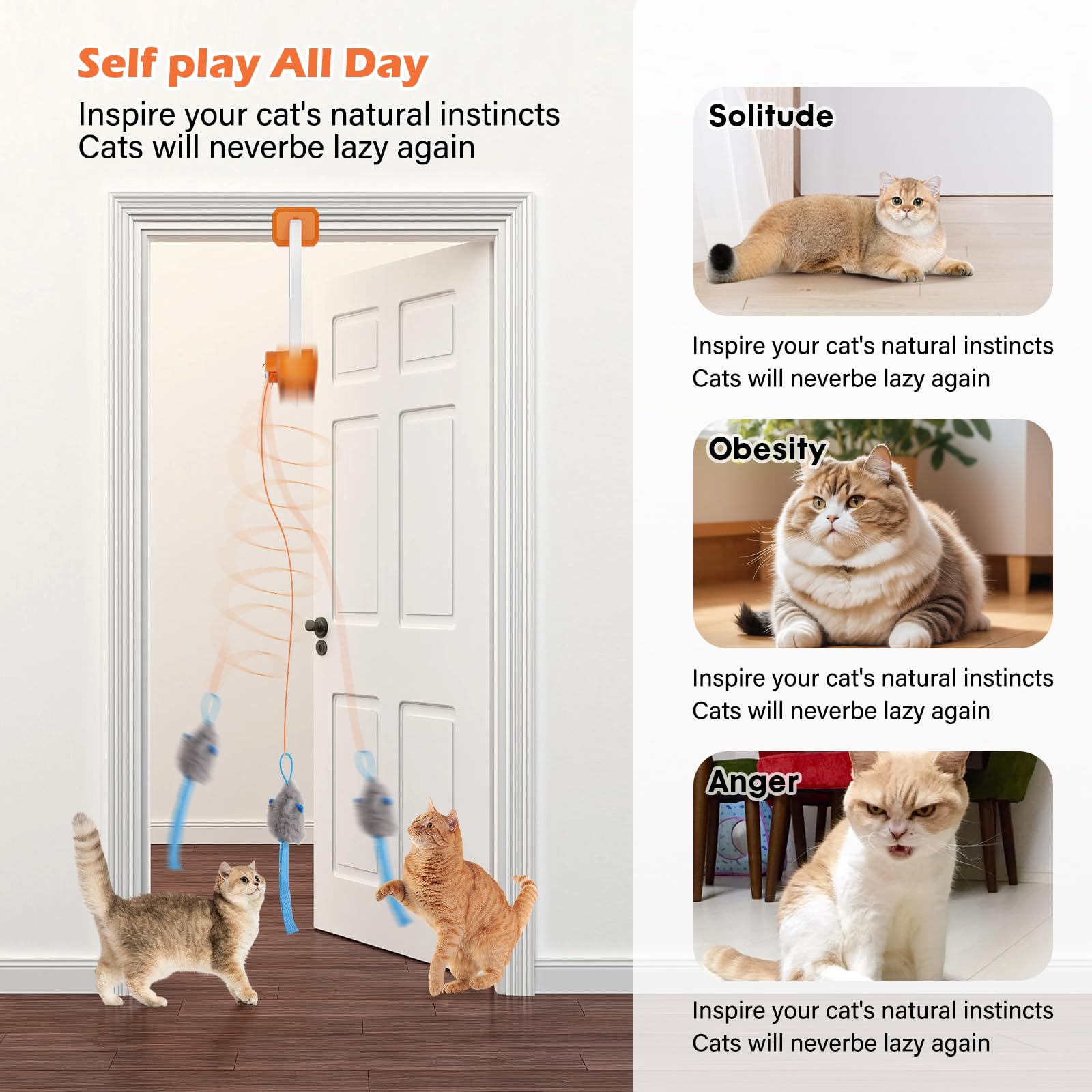 HAPPYCODE Cat toy bell adds gentle sound to stimulate attention