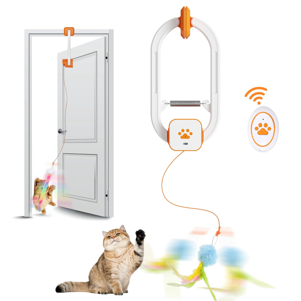 HAPPYCODE Interactive Cat Toy rotating feather teaser promotes agile chasing
