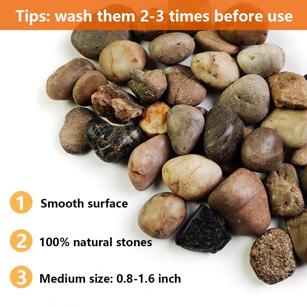 HappyFiller polished rocks mixed color water shine for vibrant tank display