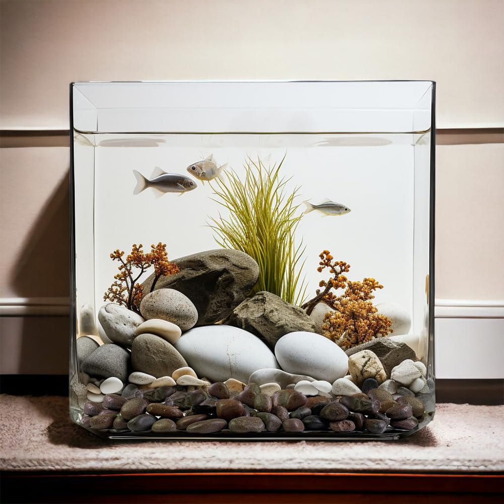 HappyFiller red pebbles aquarium decor showcases vibrant, glossy stones.