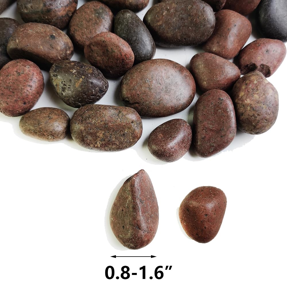 HappyFiller red pebbles water feature gravel adds shimmer to fountains.