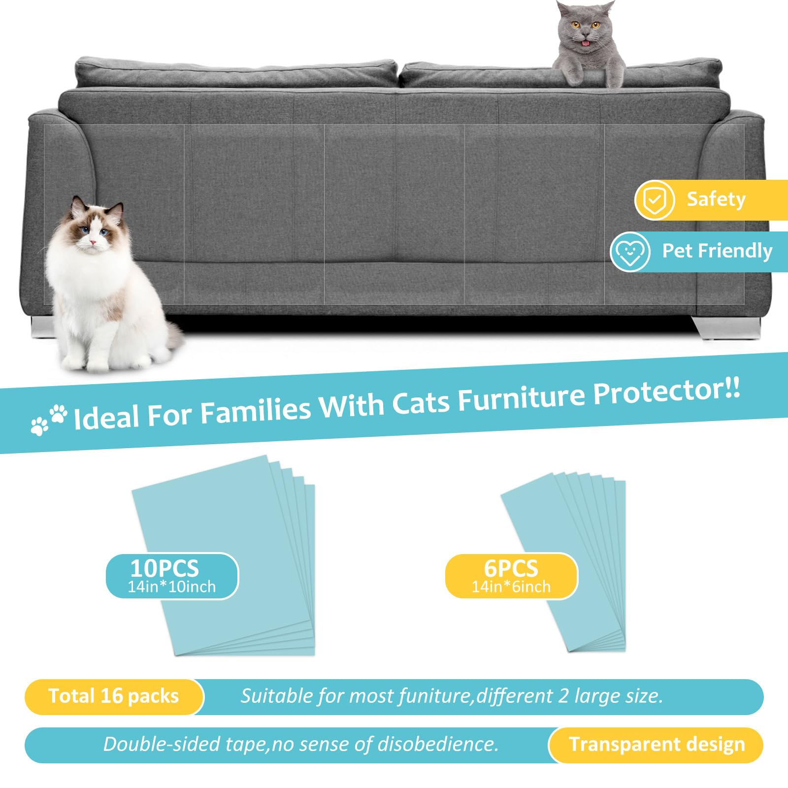HappyFreeSX cat scratch tape sheets 14x10 on table leg deters scratching and preserves wood.