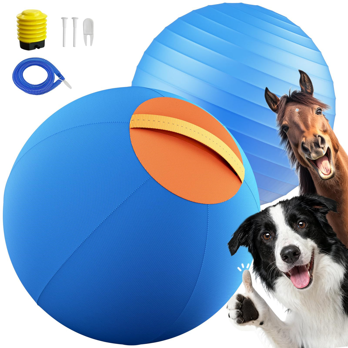 Happypaw 30inch Herding Ball dog chase and agility training in the yard.