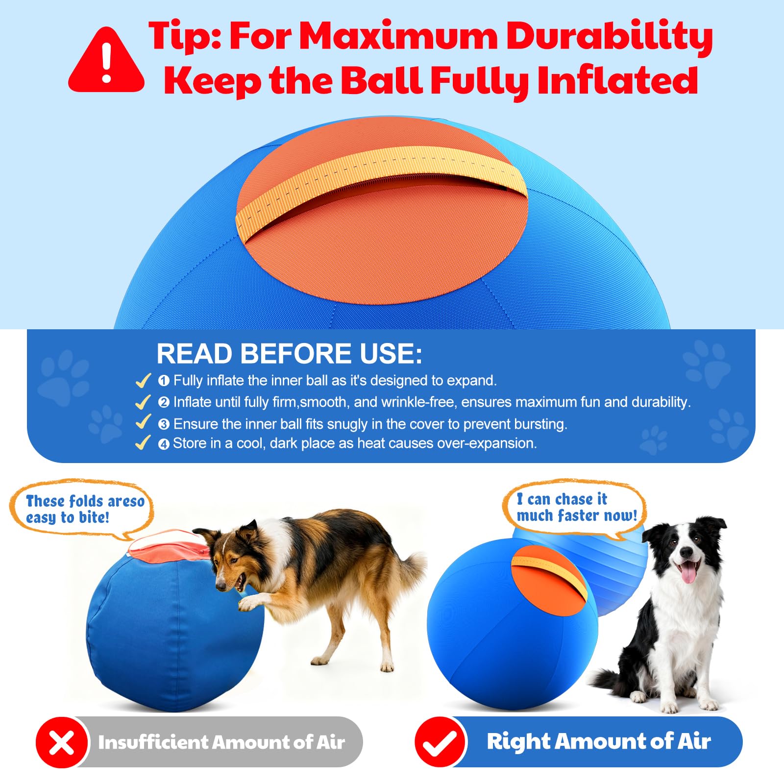 Happypaw 30inch Herding Ball puncture-resistant shell supports sturdy play sessions.